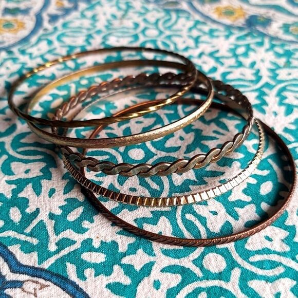Set of 11 Brass Bangle Bracelets - Picture 5 of 5